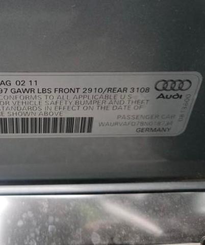 Aukcja sprzedaży 2011 Audi A8 L Quattro, vin: WAURVAFD7BN018734, numer aukcji: 78628883