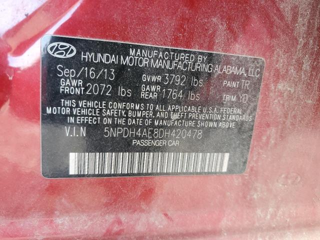 Продаж на аукціоні авто 2013 Hyundai Elantra Gls, vin: 5NPDH4AE8DH420478, номер лоту: 77843303