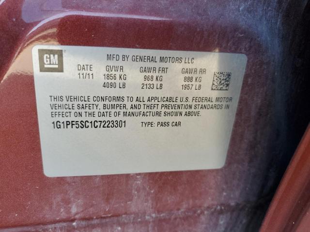 Продаж на аукціоні авто 2012 Chevrolet Cruze Lt, vin: 1G1PF5SC1C7223301, номер лоту: 76579683