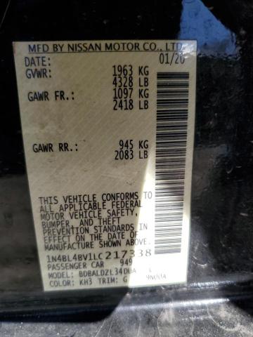 2020 Nissan Altima S მანქანა იყიდება აუქციონზე, vin: 1N4BL4BV1LC217338, აუქციონის ნომერი: 75723933