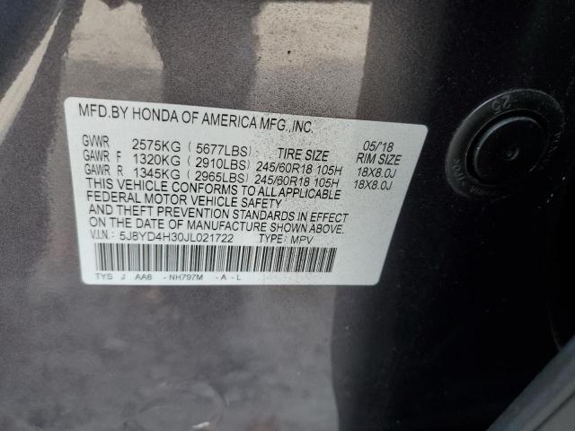 75980313 :رقم المزاد ، 5J8YD4H30JL021722 vin ، 2018 Acura Mdx مزاد بيع