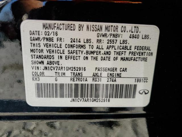 75211253 :رقم المزاد ، JN1CV7AR1GM252916 vin ، 2016 Infiniti Q50 Base مزاد بيع