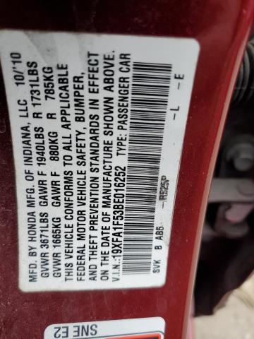 Продаж на аукціоні авто 2011 Honda Civic Lx, vin: 19XFA1F53BE016252, номер лоту: 76336623