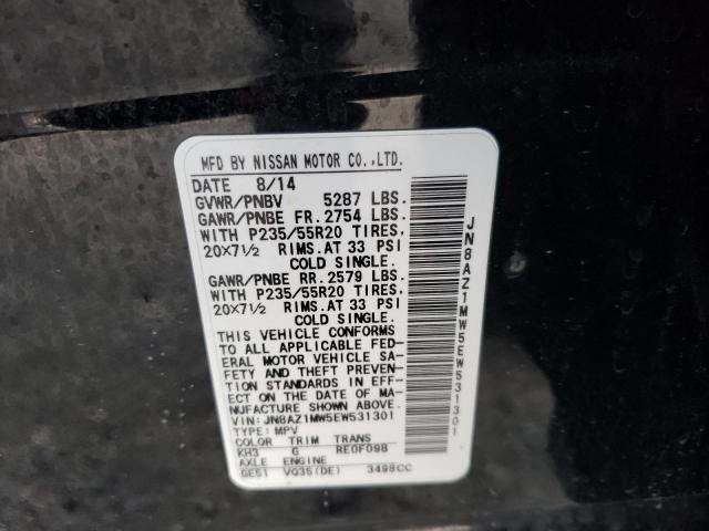 Продаж на аукціоні авто 2014 Nissan Murano S, vin: JN8AZ1MW5EW531301, номер лоту: 76343113