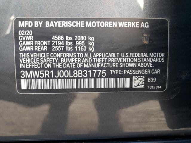 Продаж на аукціоні авто 2020 Bmw 330i, vin: 3MW5R1J00L8B31775, номер лоту: 75357063