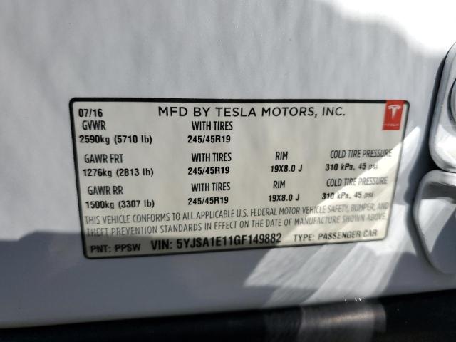 Продажа на аукционе авто 2016 Tesla Model S, vin: 5YJSA1E11GF149882, номер лота: 74938853