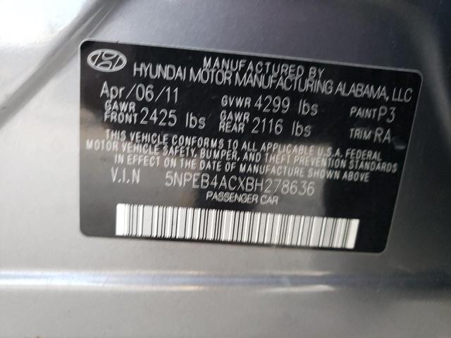 Продаж на аукціоні авто 2011 Hyundai Sonata Gls, vin: 5NPEB4ACXBH278636, номер лоту: 77820713