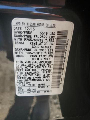 Aukcja sprzedaży 2016 Infiniti Qx70, vin: JN8CS1MW5GM751520, numer aukcji: 74979163