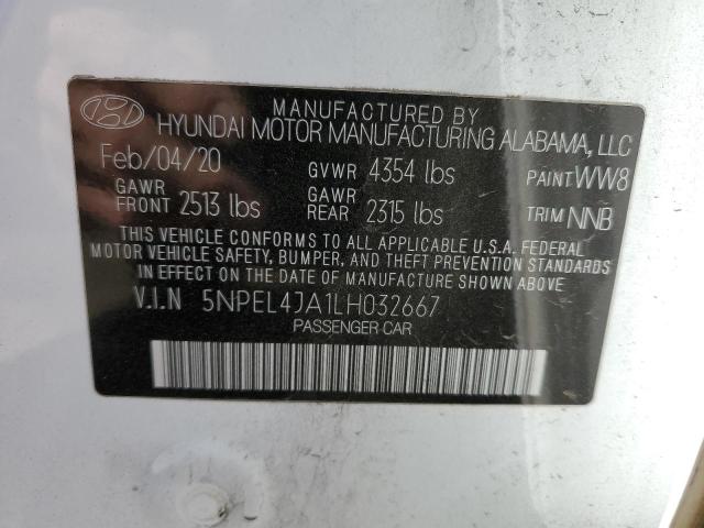 74193573 :رقم المزاد ، 5NPEL4JA1LH032667 vin ، 2020 Hyundai Sonata Sel مزاد بيع