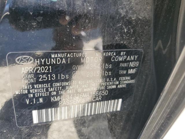 Aukcja sprzedaży 2021 Hyundai Sonata Limited, vin: KMHL34J26MA156650, numer aukcji: 75930843