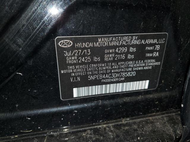 75479963 :رقم المزاد ، 5NPEB4AC3DH785820 vin ، 2013 Hyundai Sonata Gls مزاد بيع