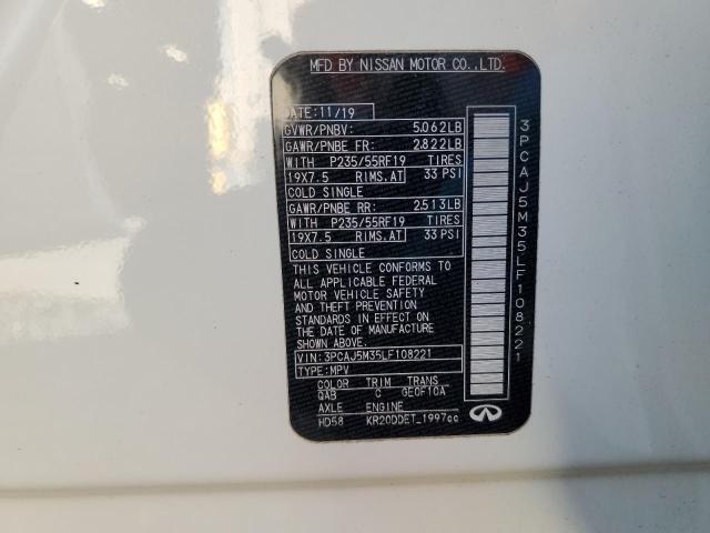 2020 Infiniti Qx50 Pure მანქანა იყიდება აუქციონზე, vin: 3PCAJ5M35LF108221, აუქციონის ნომერი: 77954323