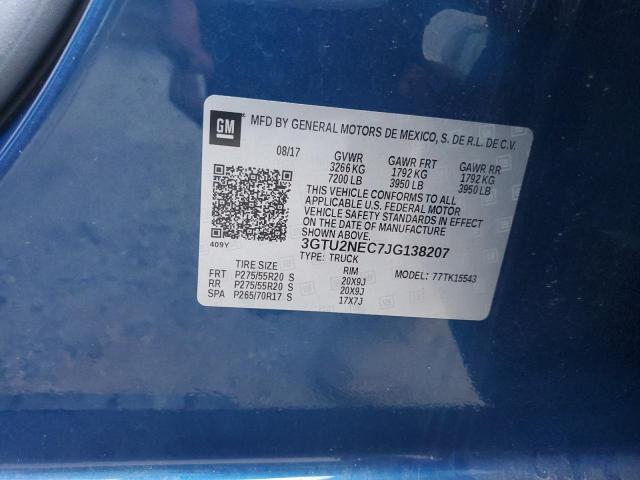 Продаж на аукціоні авто 2018 Gmc Sierra K1500 Slt, vin: 3GTU2NEC7JG138207, номер лоту: 74790593