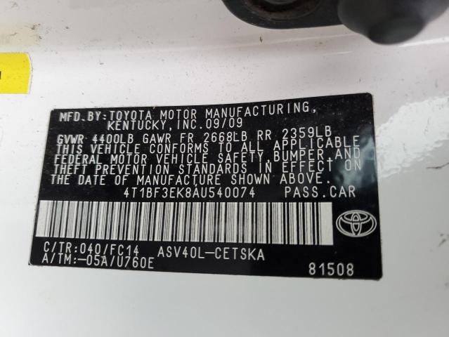 Продажа на аукционе авто 2010 Toyota Camry Base, vin: 4T1BF3EK8AU540074, номер лота: 76011953