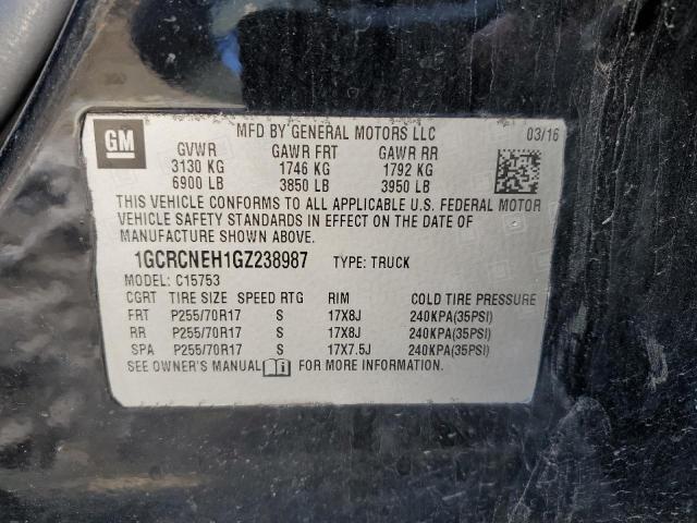2016 Chevrolet Silverado C1500 მანქანა იყიდება აუქციონზე, vin: 1GCRCNEH1GZ238987, აუქციონის ნომერი: 77330183