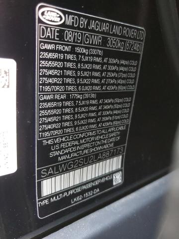 Aukcja sprzedaży 2020 Land Rover Range Rover Sport, vin: SALWG2SU2LA887173, numer aukcji: 77914983