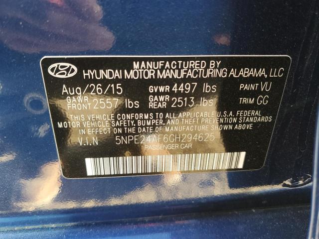 76549143 :رقم المزاد ، 5NPE24AF6GH294625 vin ، 2016 Hyundai Sonata Se مزاد بيع