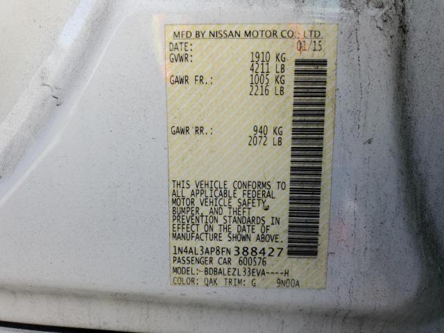 Aukcja sprzedaży 2015 Nissan Altima 2.5, vin: 1N4AL3AP8FN388427, numer aukcji: 77796323