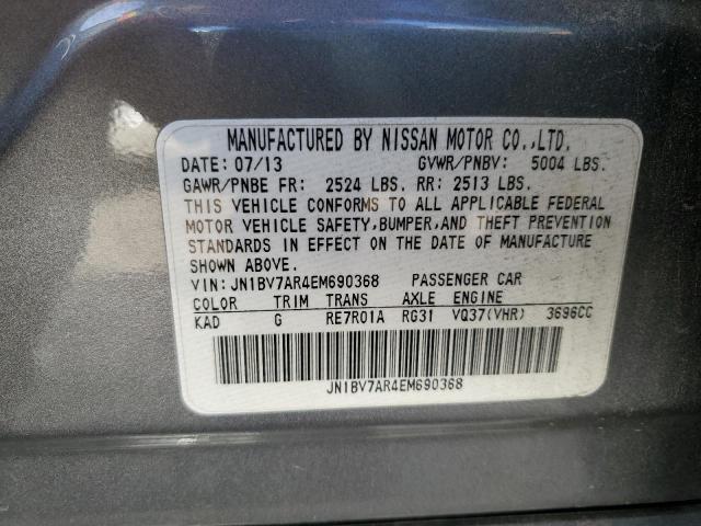 76407583 :رقم المزاد ، JN1BV7AR4EM690368 vin ، 2014 Infiniti Q50 Base مزاد بيع