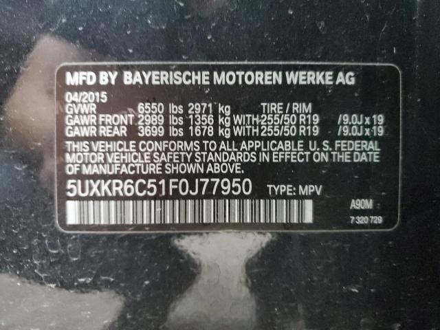 Продаж на аукціоні авто 2015 Bmw X5 Xdrive50i, vin: 5UXKR6C51F0J77950, номер лоту: 74661033