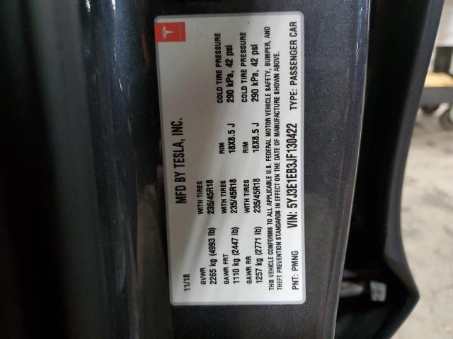 Aukcja sprzedaży 2018 Tesla Model 3, vin: 5YJ3E1EB3JF130422, numer aukcji: 75721633