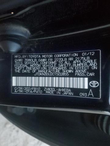 Aukcja sprzedaży 2012 Toyota Prius, vin: JTDKN3DU2C1502855, numer aukcji: 77801353