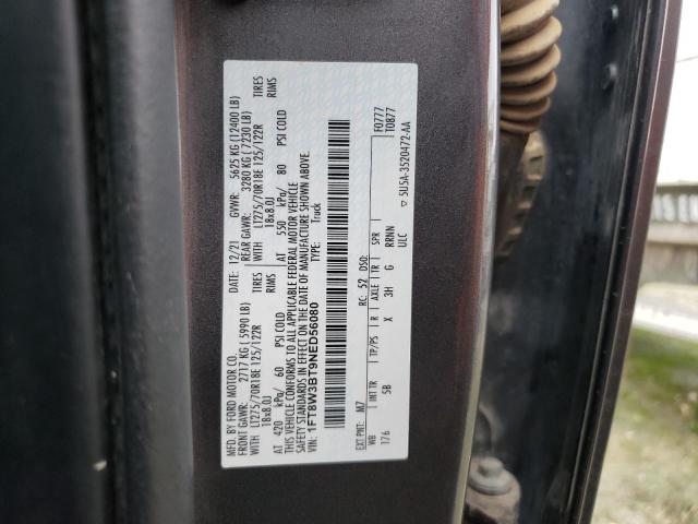 Aukcja sprzedaży 2022 Ford F350 Super Duty, vin: 1FT8W3BT9NED56080, numer aukcji: 76929083
