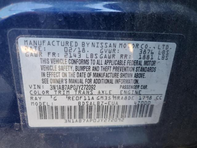 Aukcja sprzedaży 2018 Nissan Sentra S, vin: 3N1AB7AP0JY272092, numer aukcji: 77081423