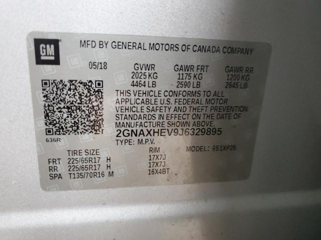 75131783 :رقم المزاد ، 2GNAXHEV9J6329895 vin ، 2018 Chevrolet Equinox Ls مزاد بيع