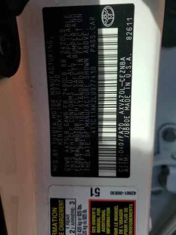 75070483 :رقم المزاد ، 4T1C11AK2LU977410 vin ، 2020 Toyota Camry Le مزاد بيع