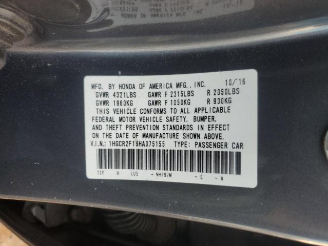 Aukcja sprzedaży 2017 Honda Accord Spo, vin: 1HGCR2F19HA075155, numer aukcji: 81307004