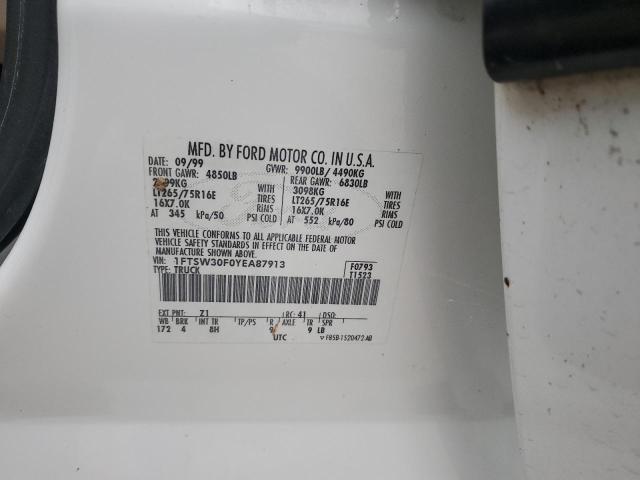 Продажа на аукционе авто 2000 Ford F350, vin: 1FTSW30F0YEA87913, номер лота: 81526304