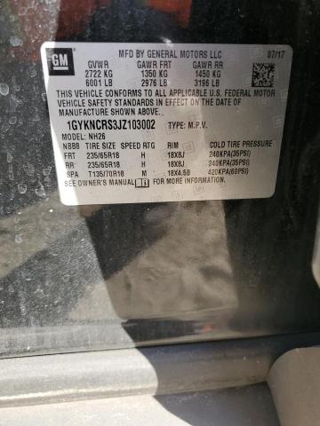 82172834 :رقم المزاد ، 1GYKNCRS3JZ103002 vin ، 2018 Cadillac Xt5 مزاد بيع