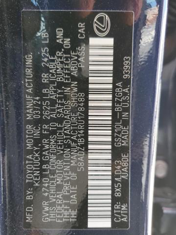 Aukcja sprzedaży 2024 Lexus Es, vin: 58ADZ1B14RU178488, numer aukcji: 80943474