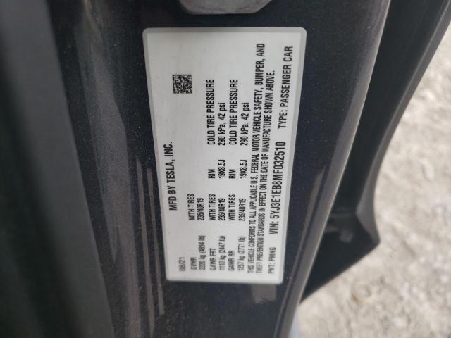 80676314 :رقم المزاد ، 5YJ3E1EB8MF032510 vin ، 2021 Tesla Model 3 مزاد بيع
