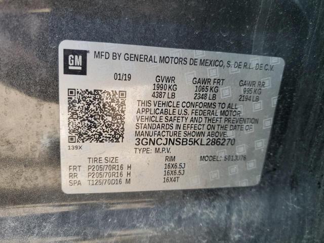 Продажа на аукционе авто 2019 Chevrolet Trax, vin: 3GNCJNSB5KL286270, номер лота: 80041004