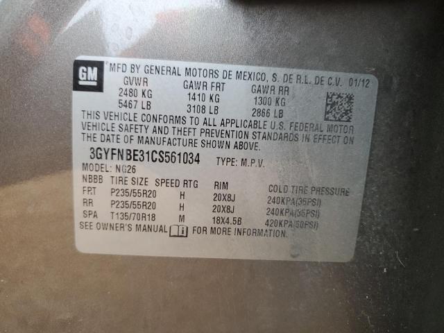 2012 Cadillac Srx Perfor მანქანა იყიდება აუქციონზე, vin: 3GYFNBE31CS561034, აუქციონის ნომერი: 79623214