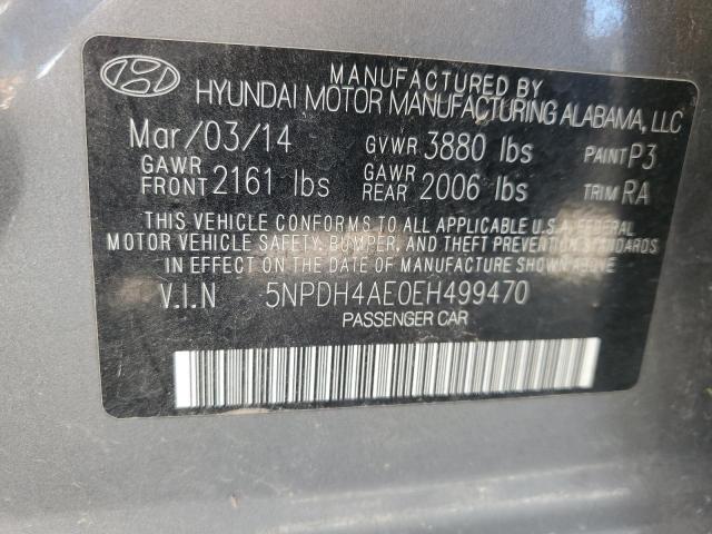 Продажа на аукционе авто 2014 Hyundai Elantra, vin: 5NPDH4AE0EH499470, номер лота: 78696574
