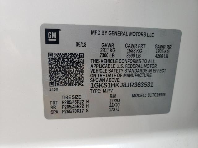 Aukcja sprzedaży 2018 Gmc Yukon Xl D, vin: 1GKS1HKJ8JR363531, numer aukcji: 78722674