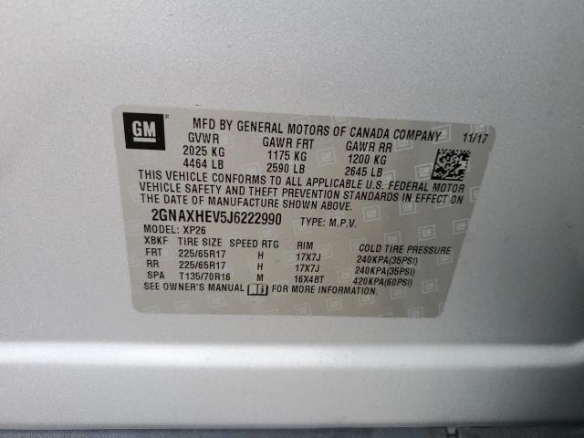 Aukcja sprzedaży 2018 Chevrolet Equinox Ls, vin: 2GNAXHEV5J6222990, numer aukcji: 79600514