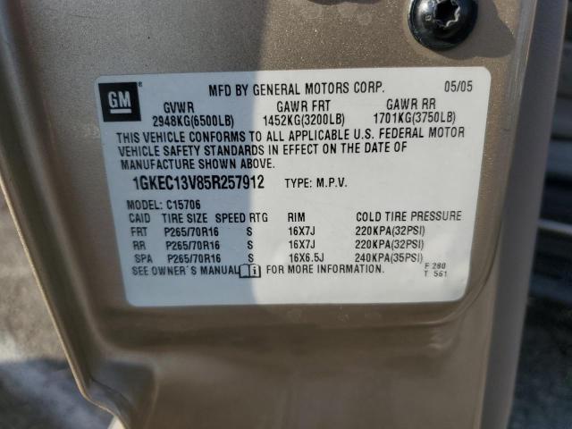 2005 Gmc Yukon მანქანა იყიდება აუქციონზე, vin: 1GKEC13V85R257912, აუქციონის ნომერი: 81326494