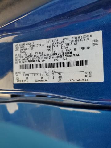 Aukcja sprzedaży 2019 Ford Ranger, vin: 1FTER4FH9KLA52759, numer aukcji: 82016814