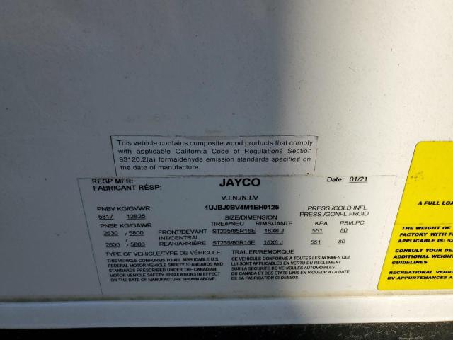 2021 Jayco Eagle მანქანა იყიდება აუქციონზე, vin: 1UJBJ0BV4M1EH0125, აუქციონის ნომერი: 79091614