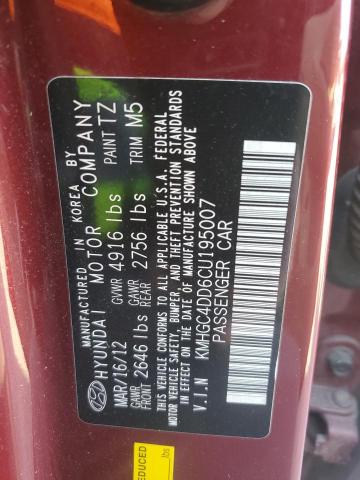 Aukcja sprzedaży 2012 Hyundai Genesis, vin: KMHGC4DD6CU195007, numer aukcji: 80574844