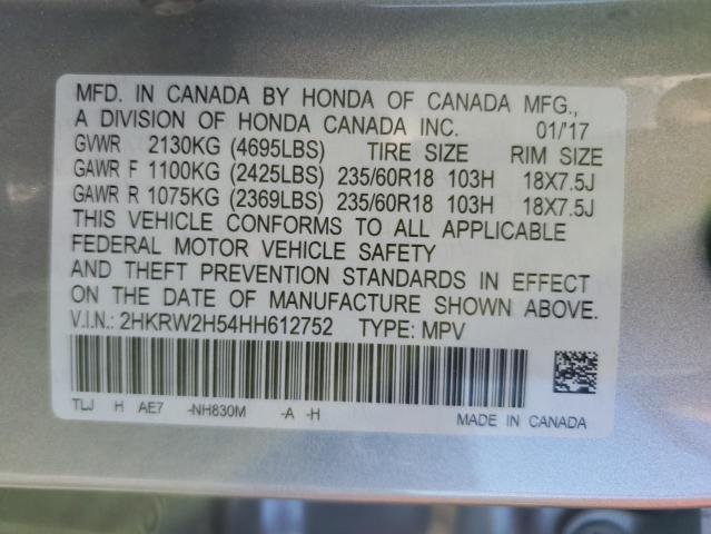 2017 Honda Cr-v მანქანა იყიდება აუქციონზე, vin: 2HKRW2H54HH612752, აუქციონის ნომერი: 79501444