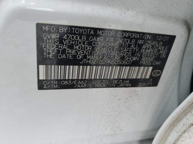 80277834 :رقم المزاد ، JTHGZ1B29N5050607 vin ، 2022 Lexus Is مزاد بيع