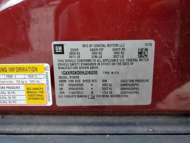 Aukcja sprzedaży 2017 Gmc Acadia Lim, vin: 1GKKRSKD6HJ249200, numer aukcji: 79853684