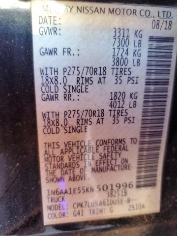 Aukcja sprzedaży 2019 Nissan Titan, vin: 1N6AA1E55KN501996, numer aukcji: 80968034