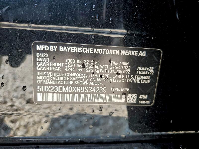 Aukcja sprzedaży 2024 Bmw X7, vin: 5UX23EM0XR9S34239, numer aukcji: 93676665