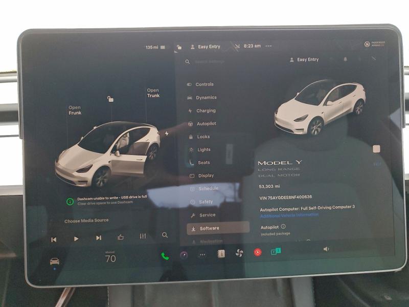 Продажа на аукционе авто 2022 Tesla Model Y, vin: 7SAYGDEE8NF400636, номер лота: 94440925
